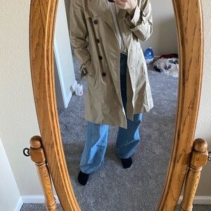 Beige Double-Breasted Women's Trench Coat